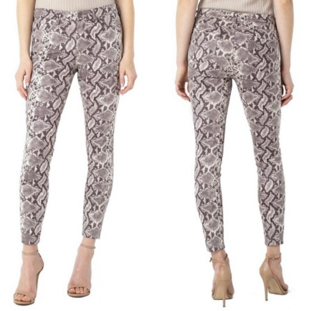 Liverpool Gray Snake Pattern Skinny Pants. Excellent Condition Size 4